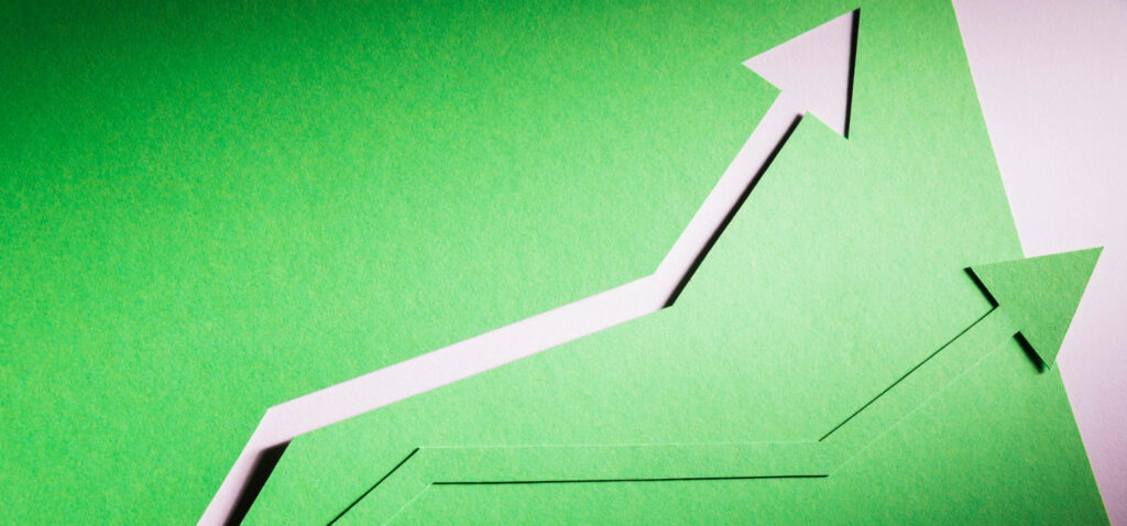 Финансовый график курсов с положительной динамикой