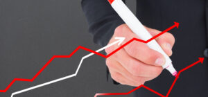 Финансовый график курсов с положительной динамикой