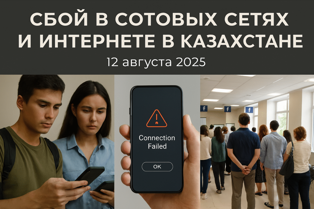 Сбой в сотовых сетях и интернете в Казахстане 12 августа 2025
