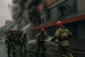 Пожар в ТЦ Шымкента: 500 эвакуировано