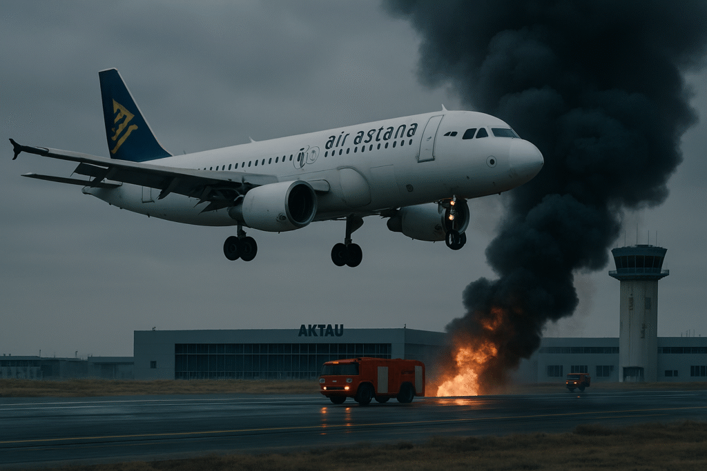 Экстренная посадка KC 859 в Актау