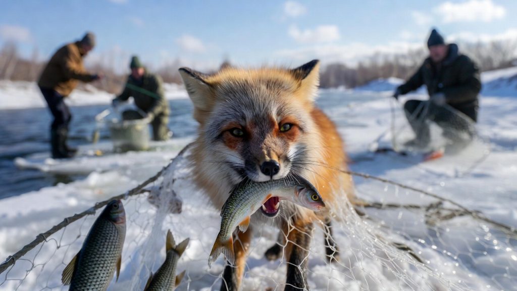 Лиса похитила улов рыбаков близ Астаны