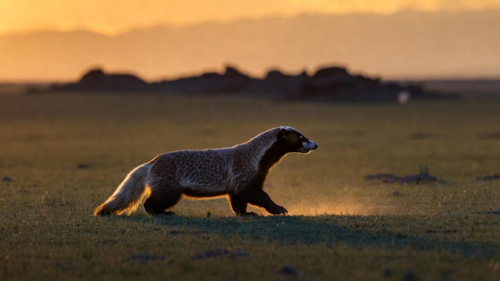 Редкого медоеда сняли на видео в Мангистау